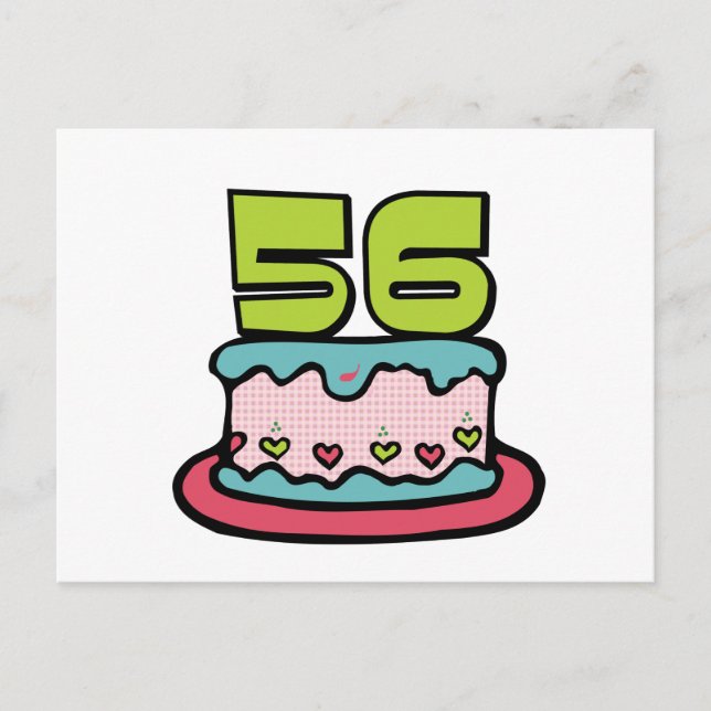 Carte Postale Gâteau d'anniversaire de 56 ans (Devant)