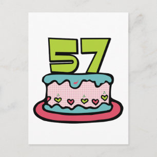 Carte Postale Gâteau d'anniversaire de 57 ans