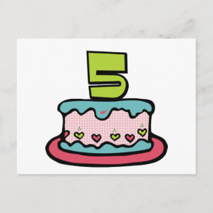 Carte Postale Gâteau d'anniversaire de 5 ans