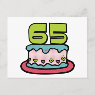 Carte Postale Gâteau d'anniversaire de 65 ans