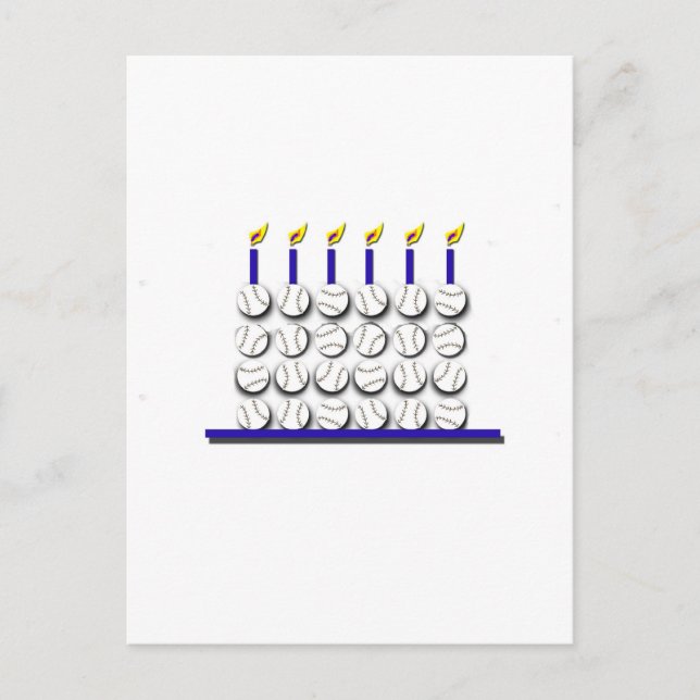 Carte Postale Gâteau d'anniversaire de baseball (Devant)