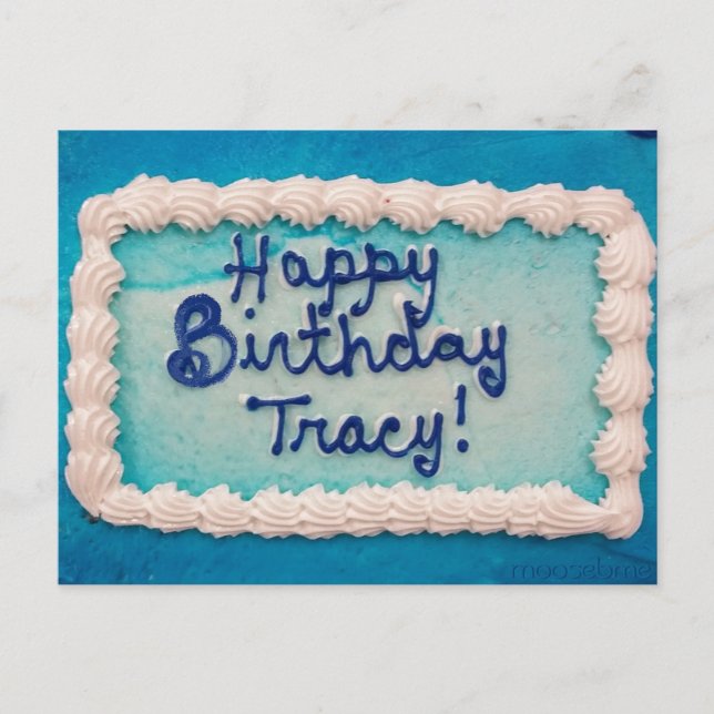 Carte Postale Gâteau d'anniversaire de Tracy en 2016 (Devant)