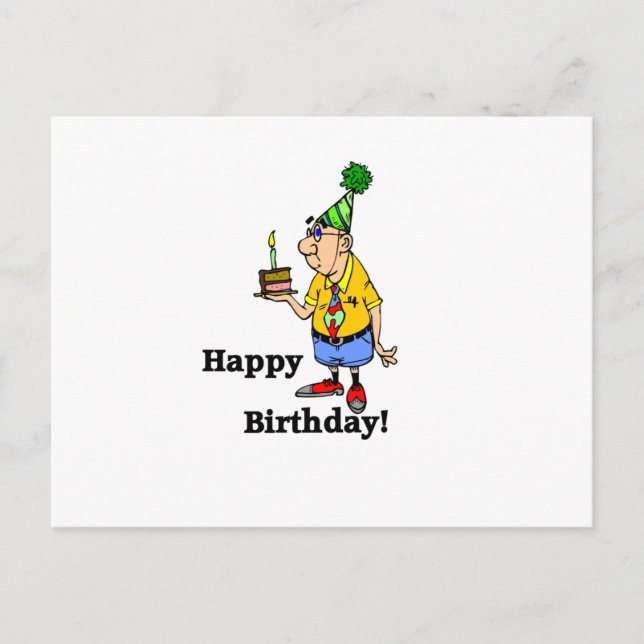 Carte Postale Gâteau d'anniversaire - Homme (Devant)