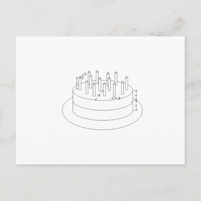 Carte Postale Gâteau d'anniversaire - Style architectural élabor (Devant)