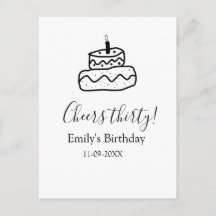 Gâteau d'anniversaire trente ans écriture manuscri