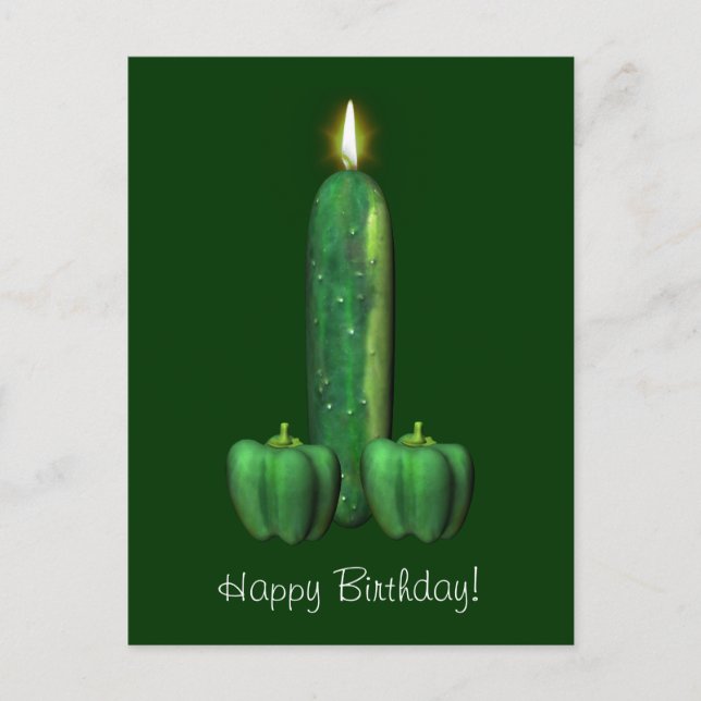 Carte Postale Gâteau d'anniversaire végétarien (Devant)