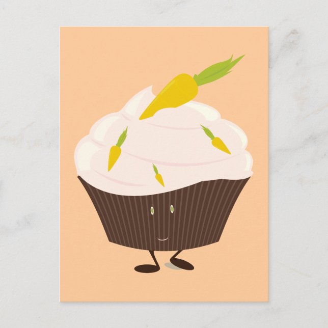 Carte Postale Gâteau de carotte souriant (Devant)