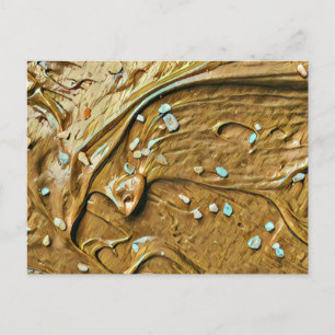 Carte Postale Gâteau de glace au chocolat fondu paillettes
