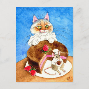 Carte Postale Gâteau de souris au chocolat