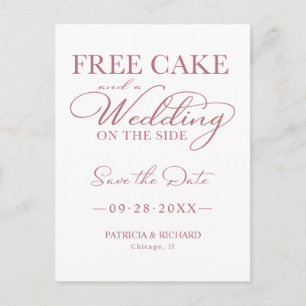 Carte Postale Gâteau Gratuit Et Un Mariage Sur Le Côté Enregistr