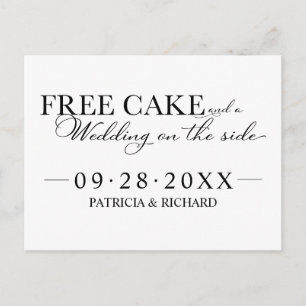 Carte Postale Gâteau Gratuit Mariage Drôle Enregistrer La Date N