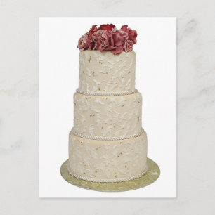 Carte Postale Gâteau Mariage de couche ronde