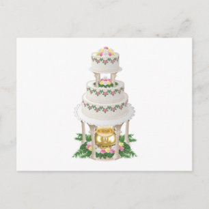 Carte Postale Gâteau Mariage élaboré avec fontaine