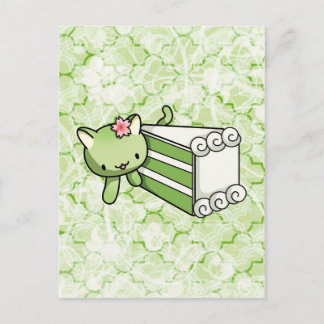 Carte Postale Gateau Matcha Kitty