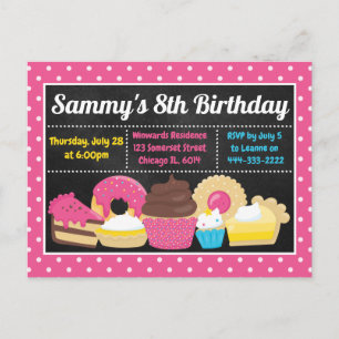 Carte Postale Gâteaux amusants et fête d'anniversaire de friandi