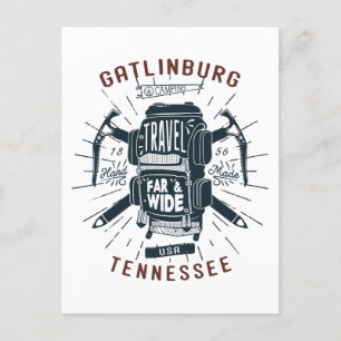 Carte Postale Gatlinburg Tennessee sac à dos Gear Retro Travel