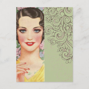 Carte Postale Gatsby Art déco de la fashionista parisienne