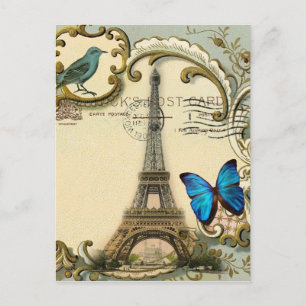 Carte Postale gatsby art déco tourbillons Vintage paris eiffel t