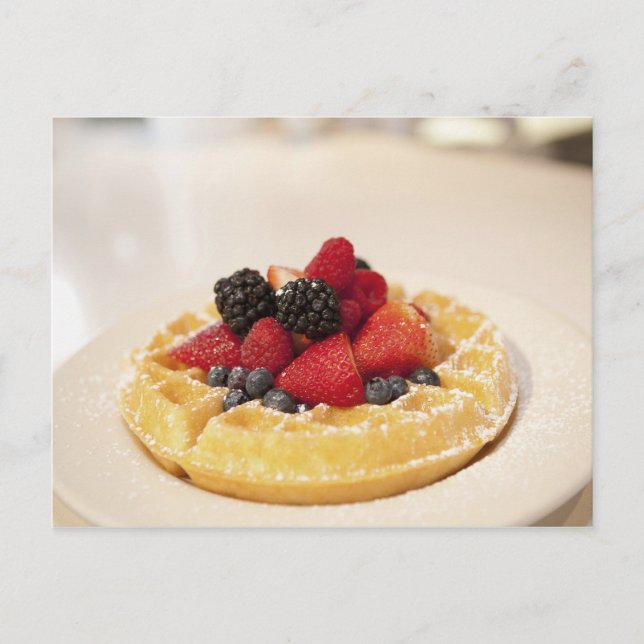 Carte Postale Gaufre aux fruits frais (Devant)