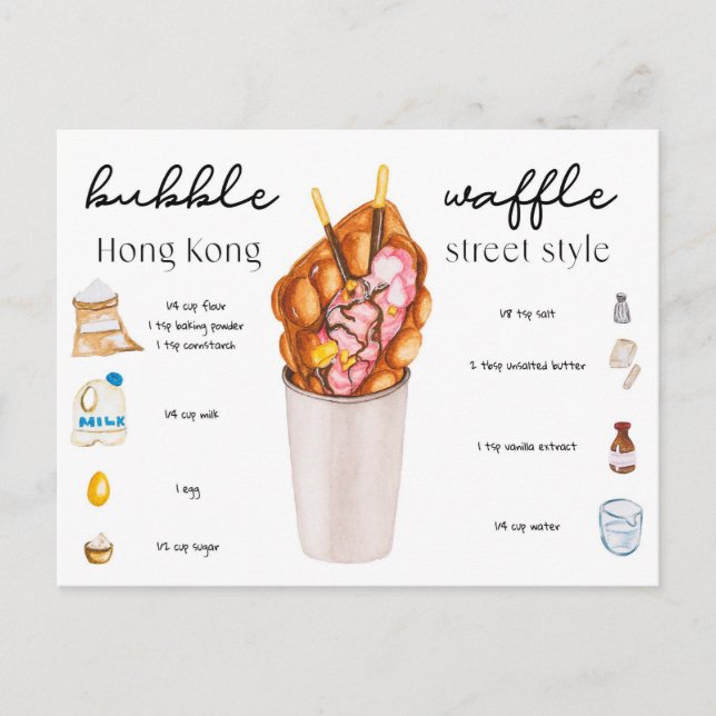 Carte postale - gaufre d'oeuf de Hong Kong (Devant)