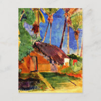 Gauguin - Cabane de chaume sous les paumes