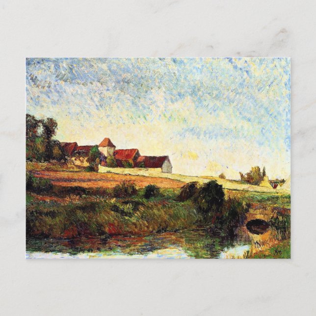 Carte Postale Gauguin - La Ferme de Grue, célèbre peinture (Devant)