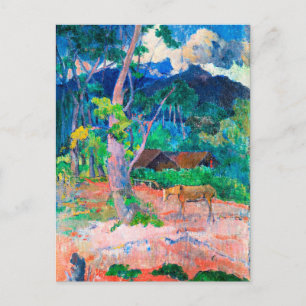 Carte Postale Gauguin, Paysage à cheval