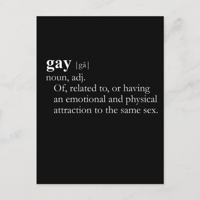 Carte Postale GAY (définition) (Devant)