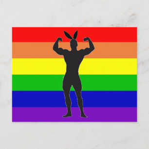 Carte Postale Gay Gym Bunny Pride