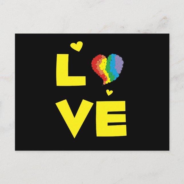 Carte Postale Gay Lesbienne "Amour" Fierté Cadeaux de Coeur (Devant)