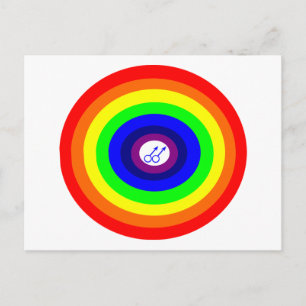 Carte postale Gay Men Round Rainbow