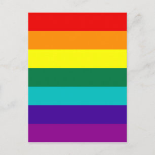 Carte postale Gay pride arc-en-ciel 7 bandes