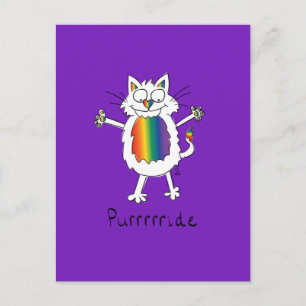 Carte Postale Gay pride de chat LGBTQ