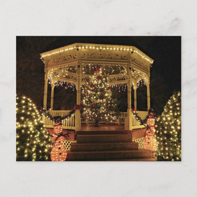 Carte Postale Gazebo habillé pour Noël (Devant)