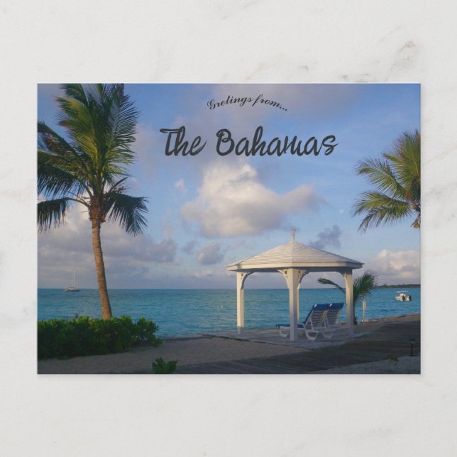 Carte Postale Gazebo on a Beach in The Bahamas (Devant)