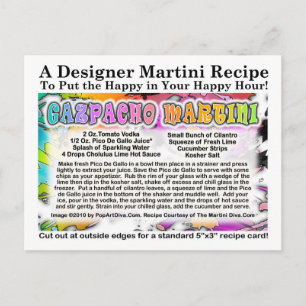 Carte postale Gazpacho Martini Recette
