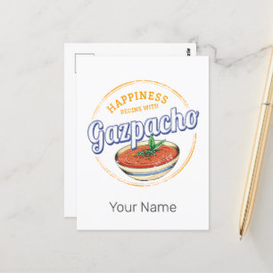 Carte Postale Gazpacho Soup Retro Cuire Vintage Gourmande Espagn