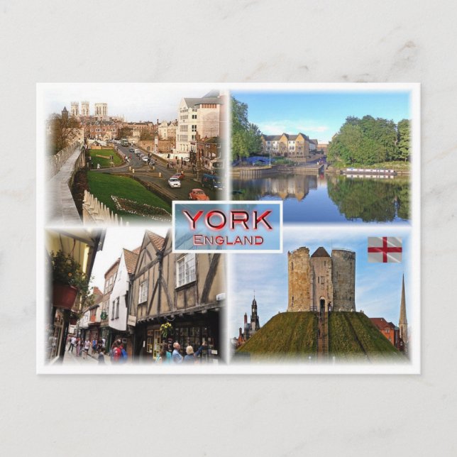 Carte Postale GB York ^ Murs et Minster - River Ouse - Shamble (Devant)