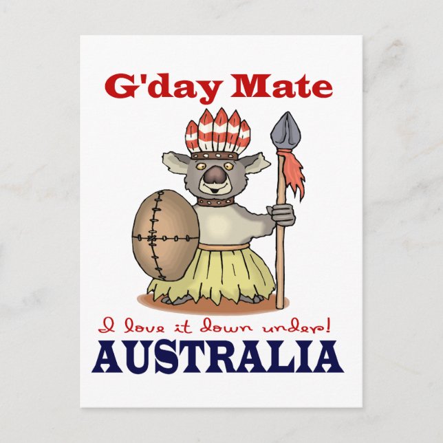 Carte Postale G'Day Mate Koala (Devant)