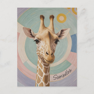Carte Postale Géant doux : Pastel Giraffe
