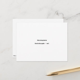 Carte Postale Geburtstagskarte Standardausgabe weiß