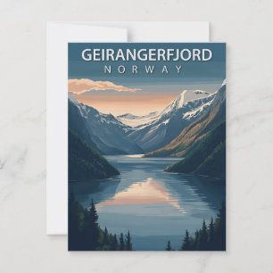 Carte Postale Geirangerfjord Norvège Vintage
