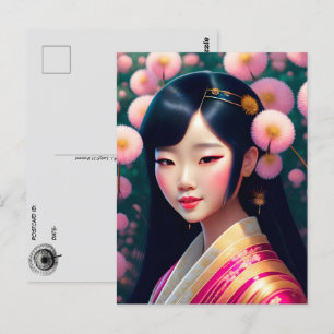 Carte Postale Geisha avec pandelions, Post-croisement