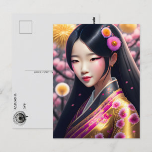 Carte Postale Geisha avec pandelions, Post-croisement