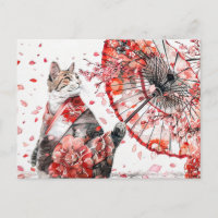 geisha cat dans un kimono détaillé se tient gracie