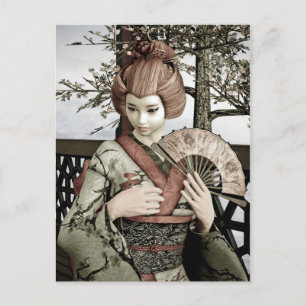 Carte Postale Geisha Vintage