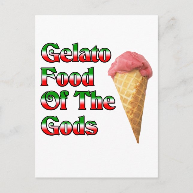 Carte Postale Gelato Nourriture Des Dieux (Devant)