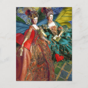 Carte Postale Gemini gothique classique femme papillon Whimsical