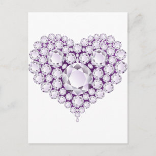 Carte Postale Gemmes cardiaques Améthystes légers