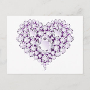 Carte Postale Gemmes cardiaques Améthystes légers